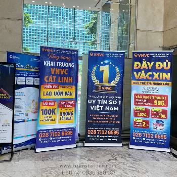 Standee cuốn nhôm đế to một mặt - Cuốn nhôm hào hoa